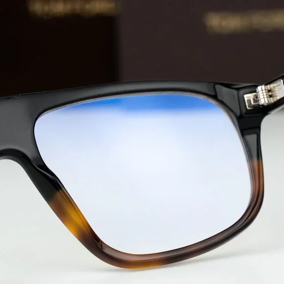 Tom Ford Women Eyeglasses Black Havana Blue Light Block Aviator FT5901-B-N 056 Tom Ford FT5901-B-N 056 Blue-Light Block Pilot Black  main image 2